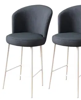 Barové stoličky Bar Stool Set (2 Pieces) Fora - Anthracite, White