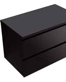 Kúpeľňový nábytok CERANO - Kúpeľňová skrinka Carole + doska pod umývadlo Navira Pro - 36 mm - čierna matná - 100x51,6x46 CER-668282