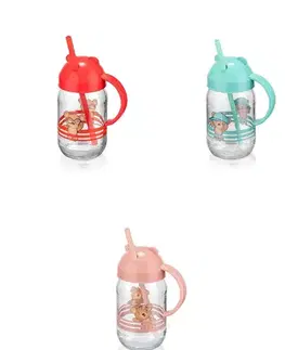 Detské hrnčeky MAKRO - Hrnček so slamkou 370ml dekor rôzne farby a dekory