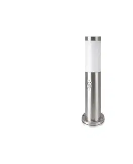 Záhradné lampy  Vonkajšia lampa so senzorom 1xE27/60W/230V IP44 45cm matný chróm 8964