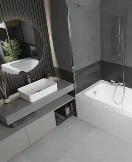 Sprchové dvere MEXEN/S - Vega obdĺžniková vaňa 160 x 70 cm s panelom + vaňová zástena 100, transparent, chróm 550116070X9510000001