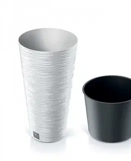 Kvetináče a truhlíky NABBI DFRH300 plastový kvetináč 30 cm biela