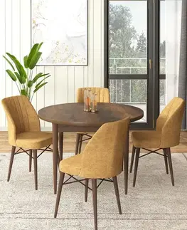 Jedálenské sety Dining Table & Chairs Set (5 Pieces) Rox - Baroque, Cappuccino