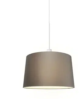 Závesné svietidlá Moderné závesné svietidlo biele s tienidlom 45 cm taupe - Combi 1