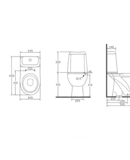 Záchody AQUALINE - RIGA WC kombi, dvojtlačítko 3/6l, spodný odpad, splachovací mechanizmus, biela RG801