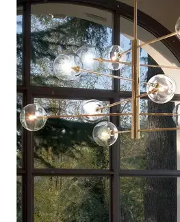 Svietidlá Ideal Lux - LED Luster na tyči EQUINOXE 12xG4/2W/230V pr. 124 cm mosadz/číra 200125