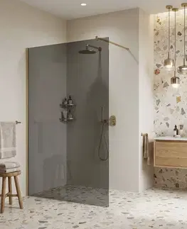Sprchové dvere REA/S - Sprchová zástena Flexi Grey / Brush Gold 90 KPL-K99285