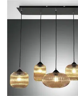 Svietidlá Fabas Luce 3627-48-125 - Luster na lanku GILLIS 5xE27/40W/230V zlatá/čierna 3627-48-125