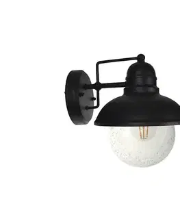 Svietidlá  Vonkajšie nástenné svietidlo WILDA 1xE27/60W/230V IP44 čierna SKU013116