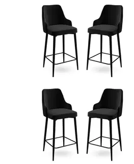 Barové stoličky Bar Stool Set (4 Pieces) Enox - Black