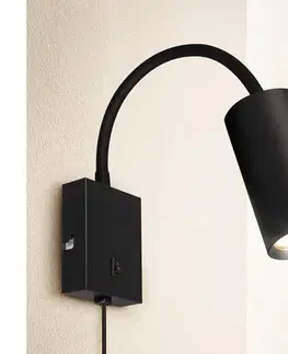 Svietidlá BRILAGI - Flexibilná nástenná lampa SELE 1xGU10/30W/230V čierna WO-W6-OEM