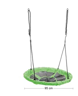Hojdačky NABBI Nest detská hojdačka 95 cm čierna / zelená