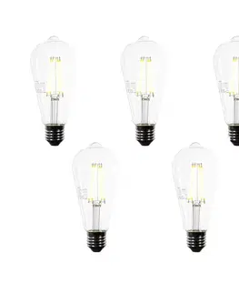 LED osvetlenie Sada 5 LED žiaroviek E27 ST64 číra 3.8W 806 lm 3000K