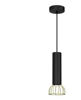 Svietidlá  Luster na lanku DANTE 1xGU10/25W/230V čierna/zlatá MLP7248