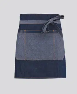 Oblečenie, obuv a doplnky TOMA Čašnícka zástera mini TOMA - modrá jeans / eko koža 