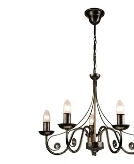Svietidlá  Luster na reťazi DONATO 5xE14/40W/230V LM 5.29 CZARN