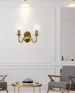 Nástenné svetlá Dvojitá nástenná lampa 2xE14 patinovaná MUZA