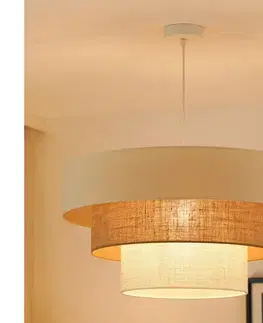 Svietidlá BRILAGI -Luster na lanku DENVER LUNETA 1xE27/15W/230V pr. 60 béžová/hnedá/krémová 608015