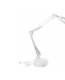 Lampy Extol - LED Stmievateľná stolná lampa s lupou LED/8W/5V 2900/4500/7500K biela 43161