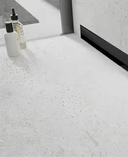 Sprchovacie kúty MEXEN - Flat Wall odtokový žľab stena 2v1 100 cm čierna 1730100