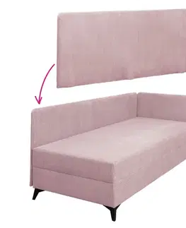 Postele KONDELA Isib bočnica k jednolôžkovej posteli (váľande) ružová