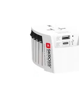 Predlžovacie káble SKROSS PA48USBC - Cestovný adaptér MUV USB AC USB A+C 15W PA48USBC