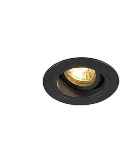 Zapustené svietidlá Sada 6 moderných zapustených bodových svetiel čierna 9,2 cm otočné a naklápacie - Chuck