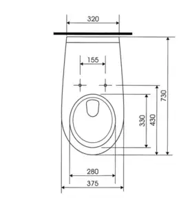 Záchody SAPHO - HANDICAP WC závesné predĺžené, Rimless, 37,5x73cm, biela K670-002