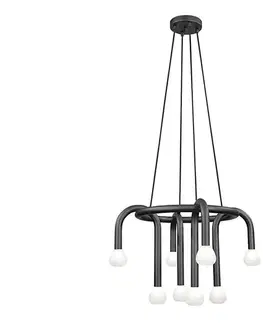 Svietidlá Viokef Lighting Závesný luster DELORI na lanku 8xG9/28W/230V, čierny 4324600