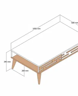 Konferenčné stolíky Konferenčný stolík Valensiya - Walnut, Cream