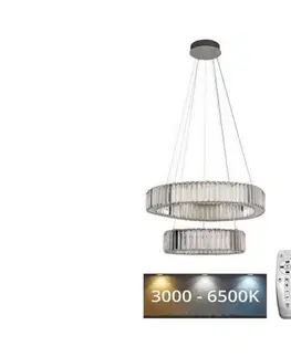 Svietidlá  LED Stmievateľný luster na lanku LED/65W/230V 3000-6500K chróm + diaľkové ovládanie J6346/CH