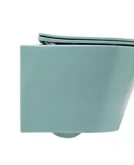 Záchody Wc s doskou softclose závesné SAT Infinitio zelená mat zadný odpad SATINF010RREXPLGEM SATINF010RREXPLGEM