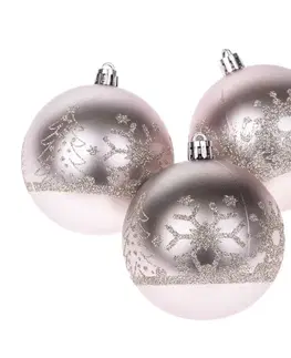 Vianočné dekorácie Sada vianočných ozdôb Silver 8 cm, 3 ks