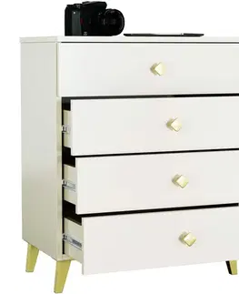 Komody a skrinky MEJBY elegantná komoda K-04, kašmír/zlatá