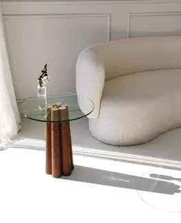Konferenčné stolíky Konferenčný stolík Thales - Walnut, Transparent