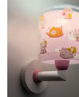 Svietidlá Dalber 41769S - Detská nástenná lampa KAWAII FRIENDS 1xE27/15W/230V ružová 41769S