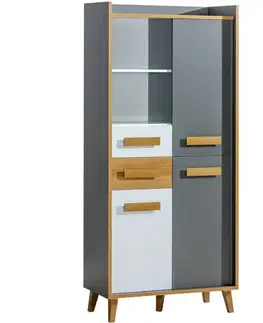 Sektorový nábytok Regál  W3  Werso Riviera/Biely/Antracit