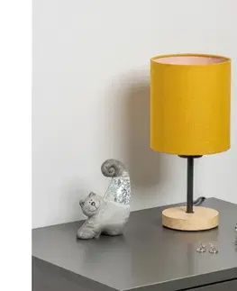 Lampy BRILAGI - Stolová lampa NUBILA WOOD 1xE27/25W/230V dub/čierna/žltá BG1567+BG2452