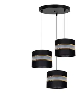 Svietidlá  Luster na lanku CORAL 3xE27/60W/230V čierna 0456