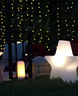 Lampy Vianočná stojaca lampa biela 45 cm vrátane nabíjateľného solárneho RGBW LED - Nova