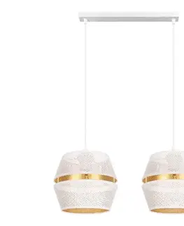 Svietidlá HEXE Luster na lanku PARIS 2xE27/60W/230V biela/zlatá 0077