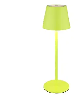 Lampy Globo 58488NG-LED Dotykovo stmievateľná nabíjateľná vonkajšia stolová lampa VANNIE 3W/5V IP54 1800mAh zelená 58488NG