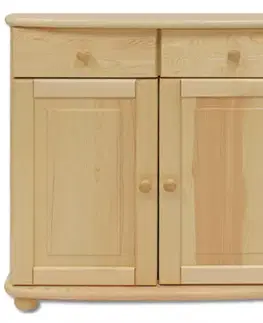 Komody do spálne Komoda z Borovice KD142 surová