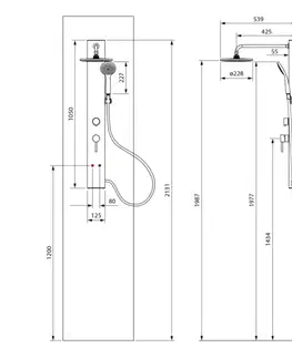Sprchy a sprchové panely Aqualine Figa SL230