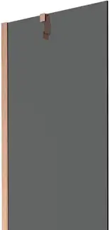 Sprchové dvere MEXEN/S - Next vaňová zástena FIX 60 x 150, grafit, meď kartáčovaná 895-060-000-00-40-65