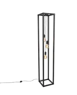 Stojace lampy Inteligentná stojaca lampa čierna 3-svetlá vrátane Wifi G95 - Big Cage