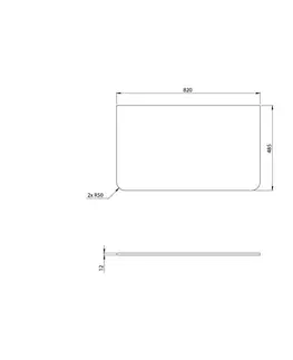Kúpeľňový nábytok SAPHO - KERALA Doska Rockstone 82x1,2x48,5cm, biela matná KR080-0101
