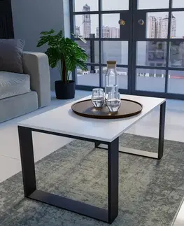 Konferenčné stolíky LIVIO moderný kávový stolík, biely/čierny