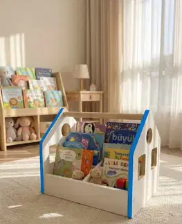 Regály BUDDY detský regál na knižky, modrá/biela