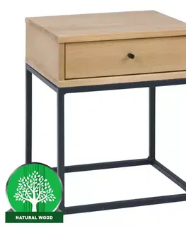Drevený nábytok Nočný stolík Logan borovica lak